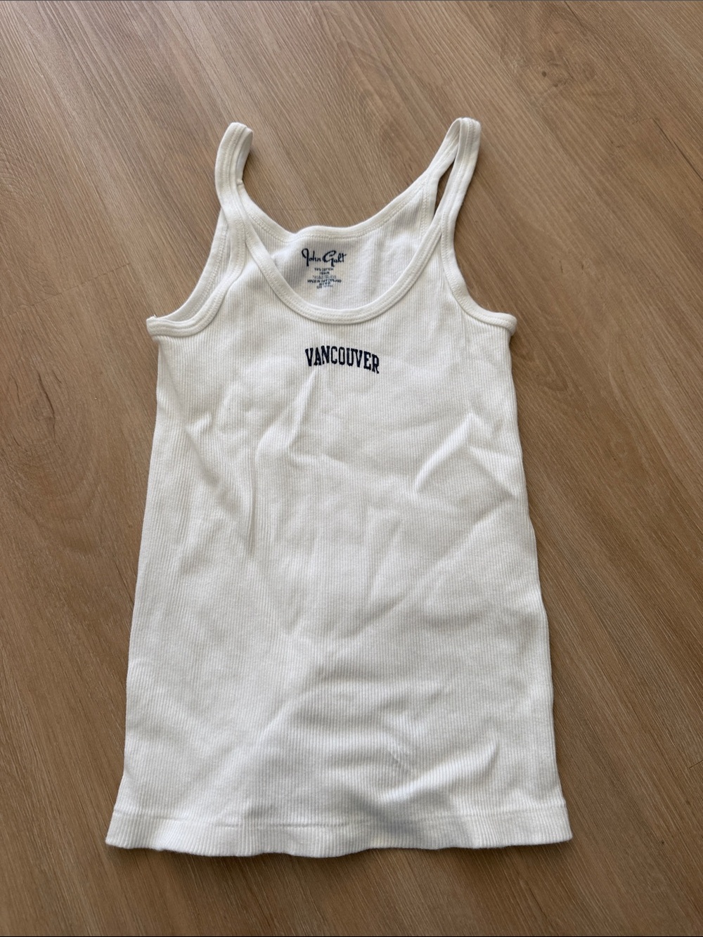 Brandy Melville White Ribbed Vancouver Tank